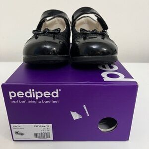Pediped Toddler Girls Black Patent Mary Jane EEUC EU Size 26 (US 9/9.5)
